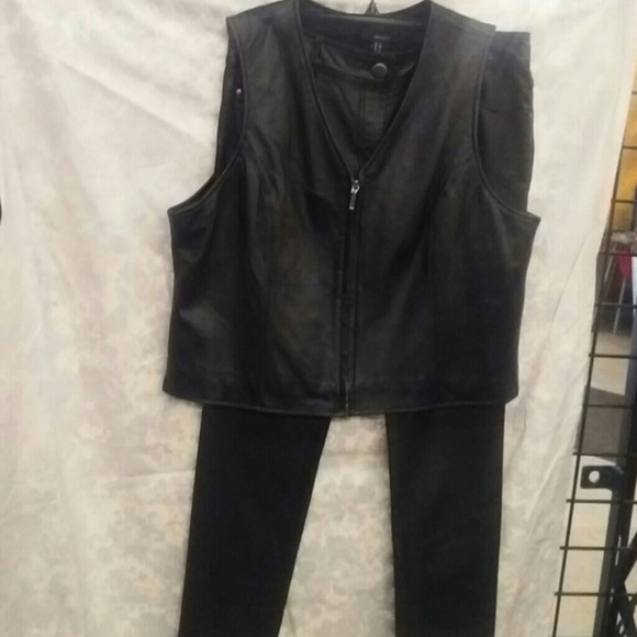 Jeans Ladies 2 Piece Leather Pants And Vest Set From Fou Poshmark